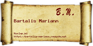 Bartalis Mariann névjegykártya