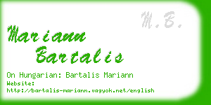 mariann bartalis business card